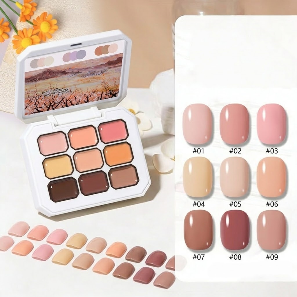 Nail Art Halal - 1 szt. 9-kolorowy żel do malowania