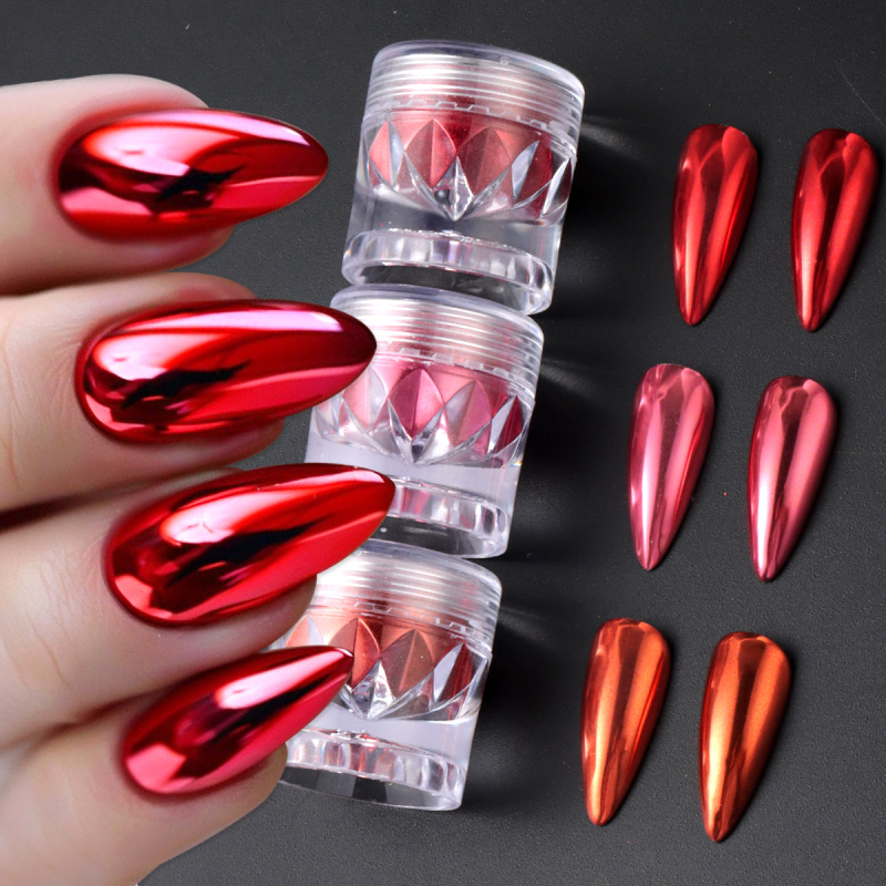 Proszek do paznokci Chrome Red – Nail Art Valentine recenzja i cena