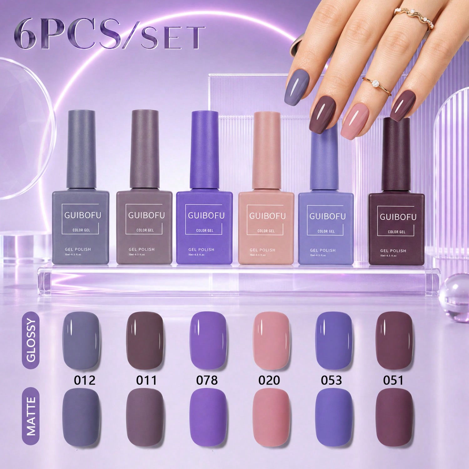 Zestaw 6 sztuk żelowych lakier – Nail Art Dusty Pink recenzja i cena