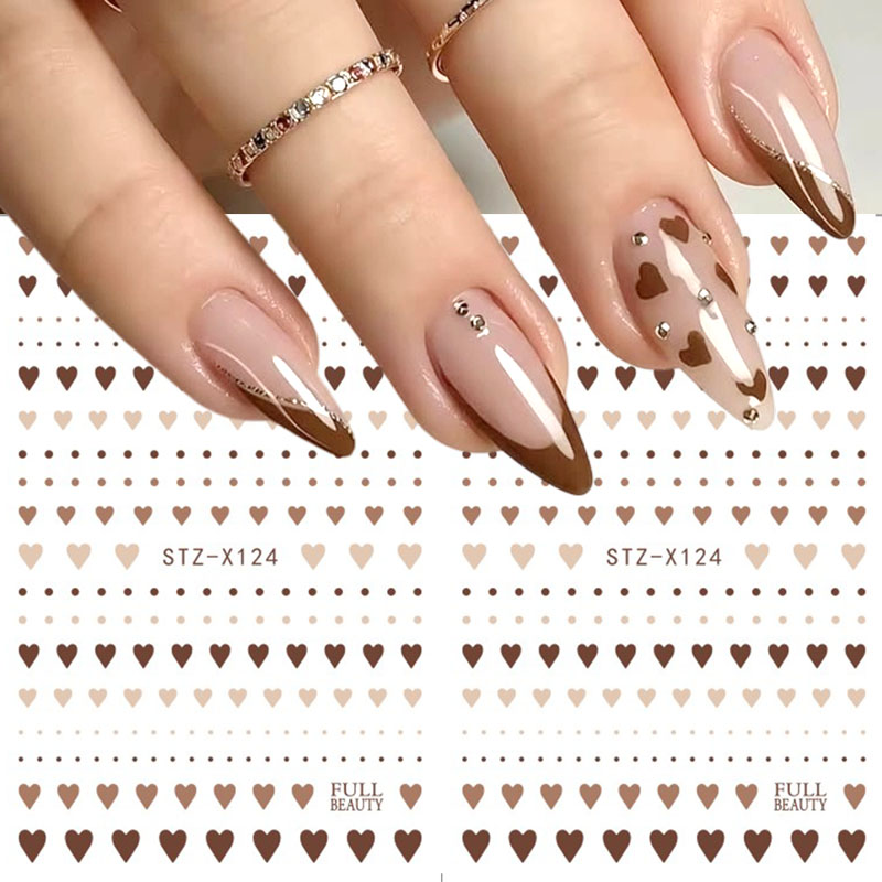 2 szt. Urocze brązowe naklejki – Nail Art Valentine recenzja i cena