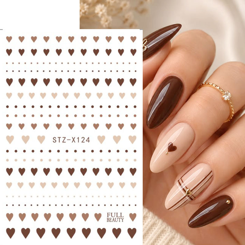 2 szt. Urocze brązowe naklejki – Nail Art Valentine recenzja i cena