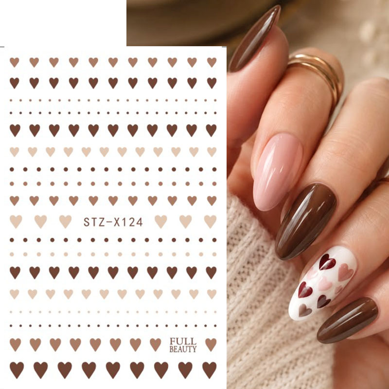 2 szt. Urocze brązowe naklejki – Nail Art Valentine recenzja i cena