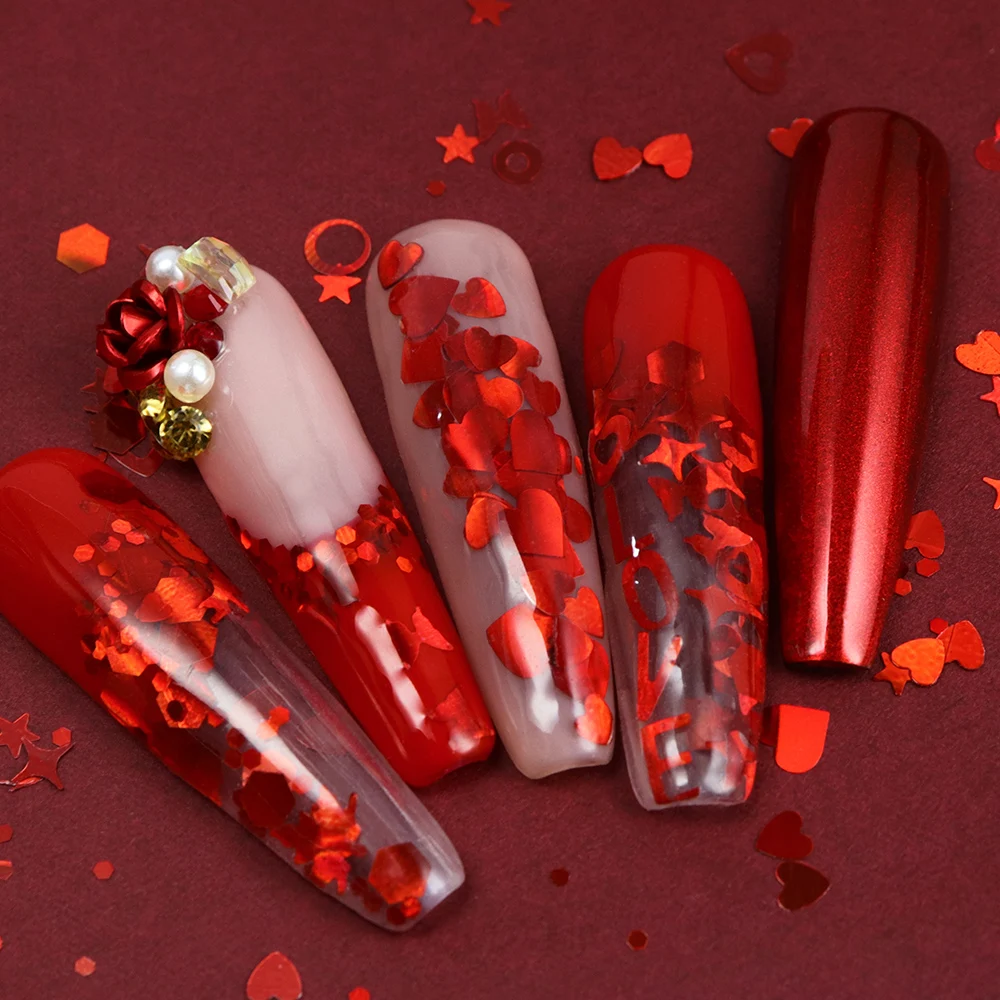 Holograficzne czerwone paznokc – Nail Art Valentine recenzja i cena
